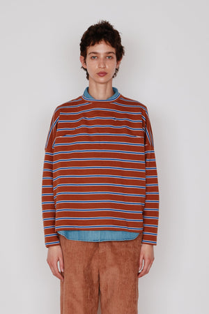 MILO TEE | AUBURN & BLUE STRIPE