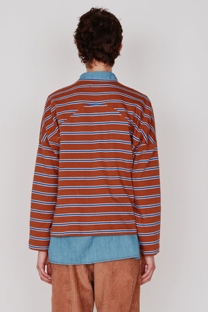 MILO TEE | AUBURN & BLUE STRIPE