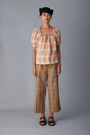 ELAINA SHIRT | PEACH PLAID