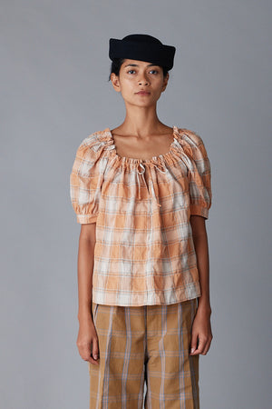 ELAINA SHIRT | PEACH PLAID