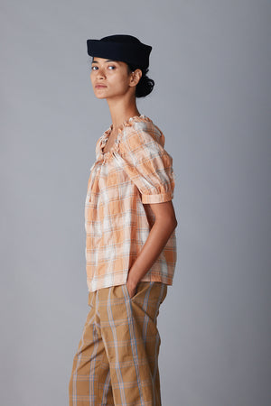 ELAINA SHIRT | PEACH PLAID