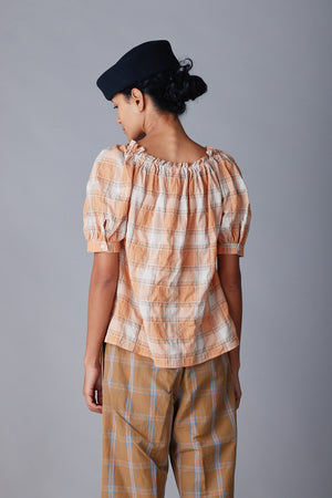 ELAINA SHIRT | PEACH PLAID