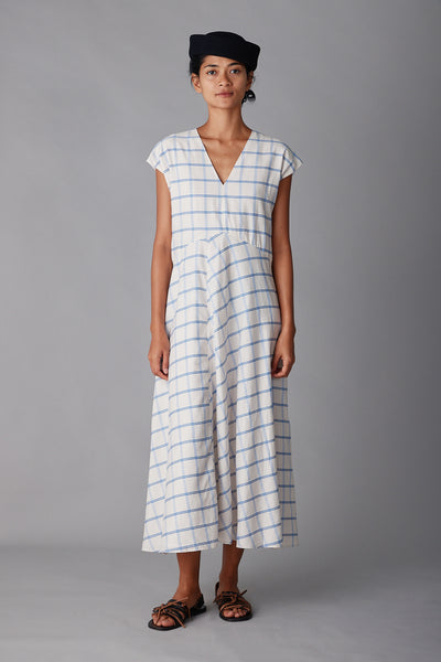 blue and cream dress Were Going Places Mini Dress - Light Blue and Cream (FINAL SALE)