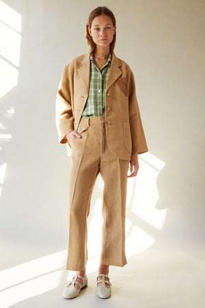CARISI PANT | OCHRE LINEN SUITING