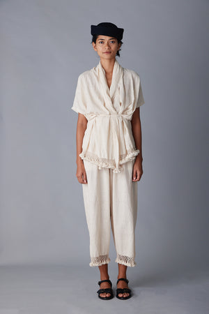 NORA PANT | FRINGE COTTON KHADI