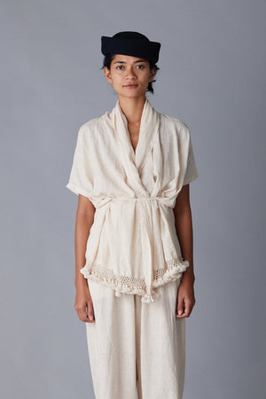 JULIA TOP | FRINGE COTTON KHADI