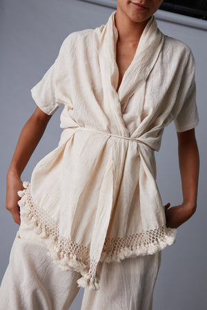 JULIA TOP | FRINGE COTTON KHADI