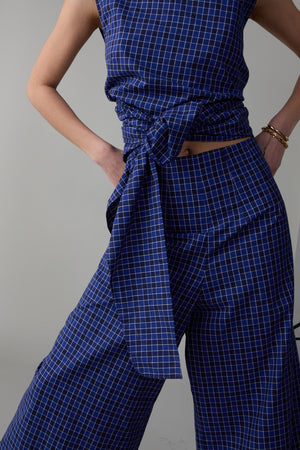 CARRELL JUMPSUIT | BLUE BOX PLAID