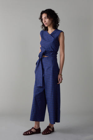 CARRELL JUMPSUIT | BLUE BOX PLAID