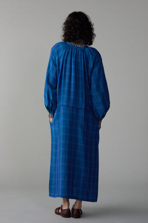 MELINA DRESS | TEAL VISCOSE PLAID