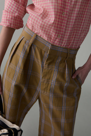 WILLIAM PANT | CAMEL WINDOWPANE PLAID