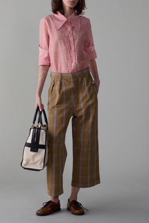 WILLIAM PANT | CAMEL WINDOWPANE PLAID