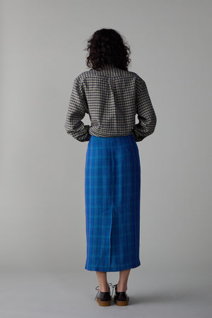 LILA SKIRT | TEAL VISCOSE PLAID