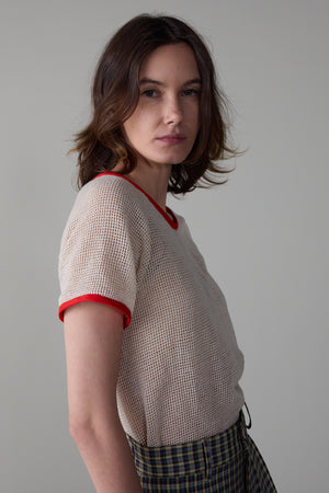 SADDIE TOP | COTTON LINEN MESH