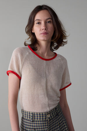 SADDIE TOP | COTTON LINEN MESH