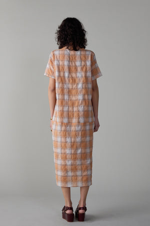 JULIEN DRESS | PEACH PLAID