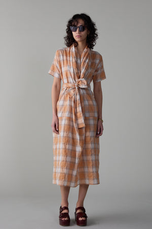 JULIEN DRESS | PEACH PLAID