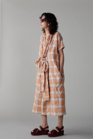 JULIEN DRESS | PEACH PLAID