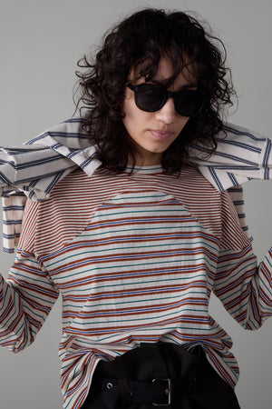 MILES SHIRT | BROWN VARIEGATED STRIPE