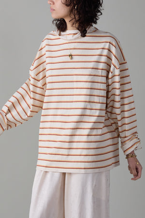 ONA LONG SLEEVE | FAWN & YELLOW VARIEGATED STRIPE