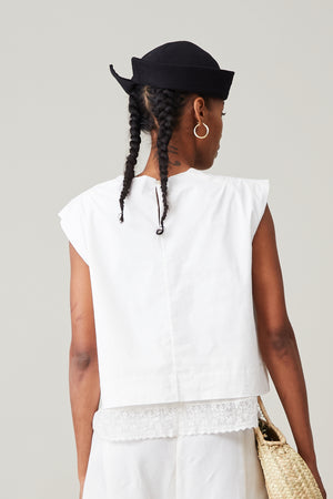 LUCY TOP | WHITE POPLIN LACE