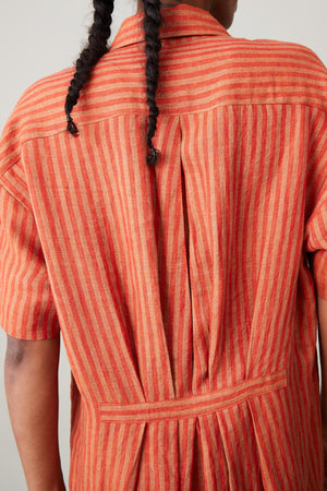 POLO SHIRTDRESS | TOMATO LINEN STRIPE