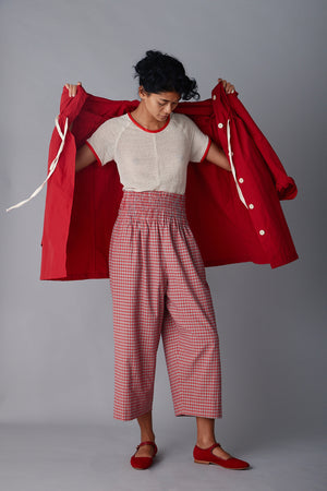 SIMONE SHIRTDRESS | RED CRISP NYLON