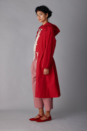 SIMONE SHIRTDRESS | RED CRISP NYLON