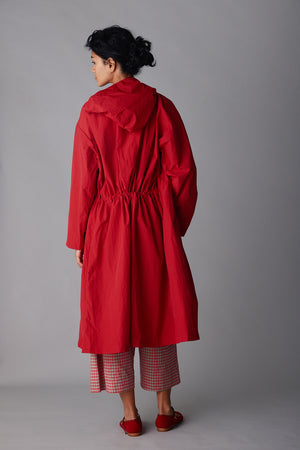 SIMONE SHIRTDRESS | RED CRISP NYLON