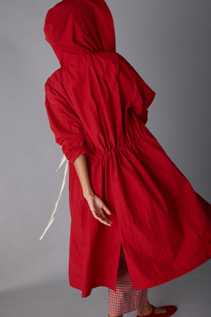SIMONE SHIRTDRESS | RED CRISP NYLON
