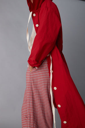 SIMONE SHIRTDRESS | RED CRISP NYLON