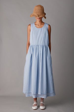 SYLVIA DRESS | BLUE PINSTRIPE