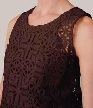 LIZ TANK | CHOCOLATE COTTON LACE