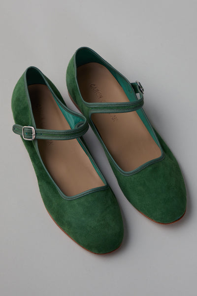 ELLIE MARY JANE | GREEN SUEDE