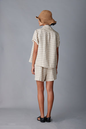WESLEY SHIRT | CREAM WINDOWPANE PLAID