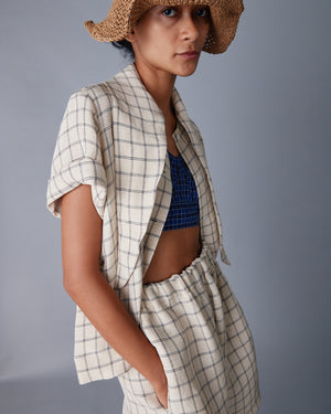 WESLEY SHIRT | CREAM WINDOWPANE PLAID