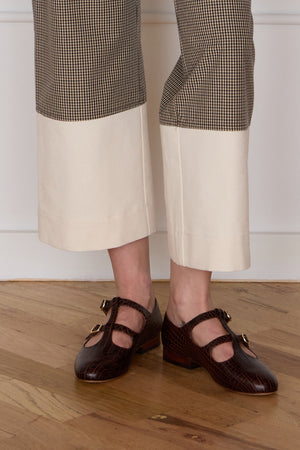 ALFIE FLAT | CHOCOLATE EMBOSSED LEATHER