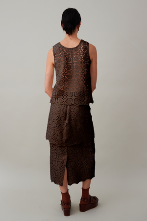Liz Tank | Chocolate Cotton Lace Xs Liz Tank | Chocolate Cotton Lace Xs