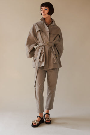 LOUIS COAT | MUSHROOM TWILL