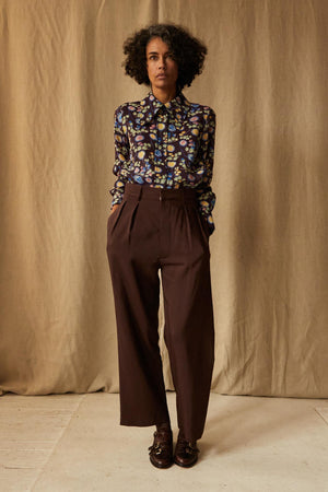WILLIAM PANT | CHOCOLATE TROPICAL WOOL