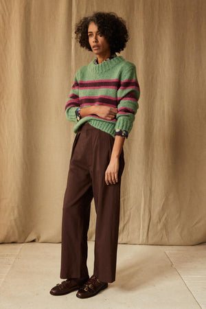 WILLIAM PANT | CHOCOLATE TROPICAL WOOL