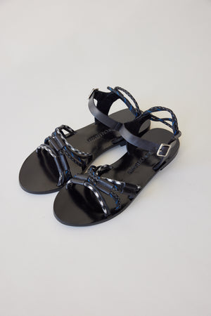 CLEO FLAT | BLACK LEATHER